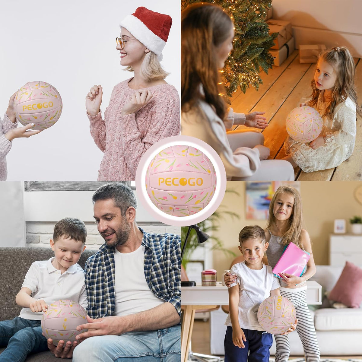 Volleyball Size 5 PU Leather Soft Indoor Outdoor Volleyballs Sports Training Game Play Ball for Beginner, Teenager, Adult, 8.2