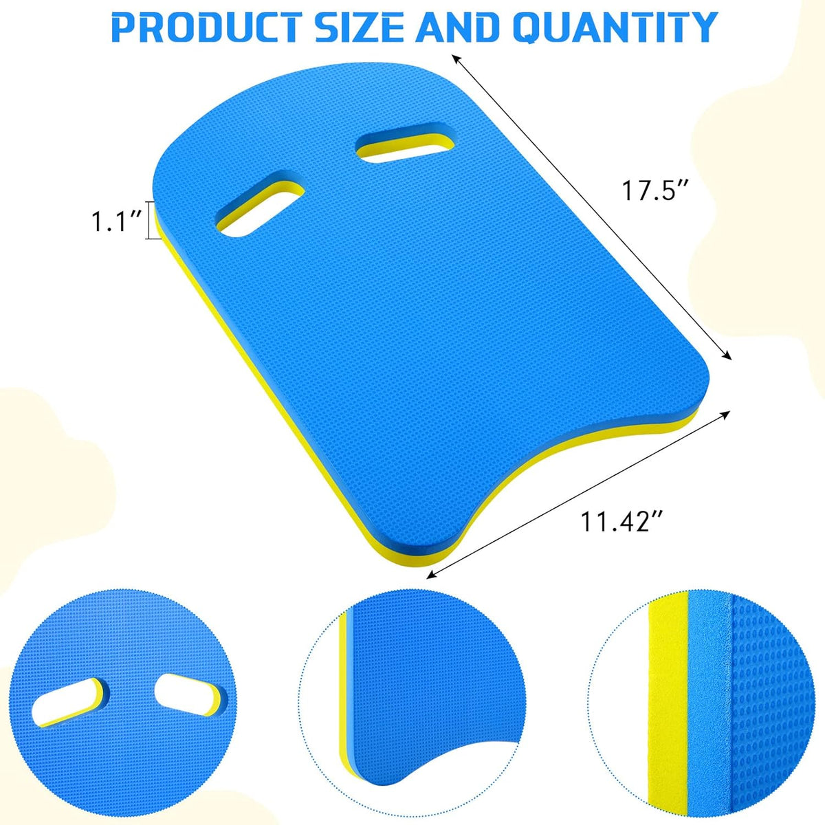 Kickboard Swimming Training Kick Board U Design Summer Aid Float Equipment EVA Foam with Integrated Hole Handle for Water Pool Accessories