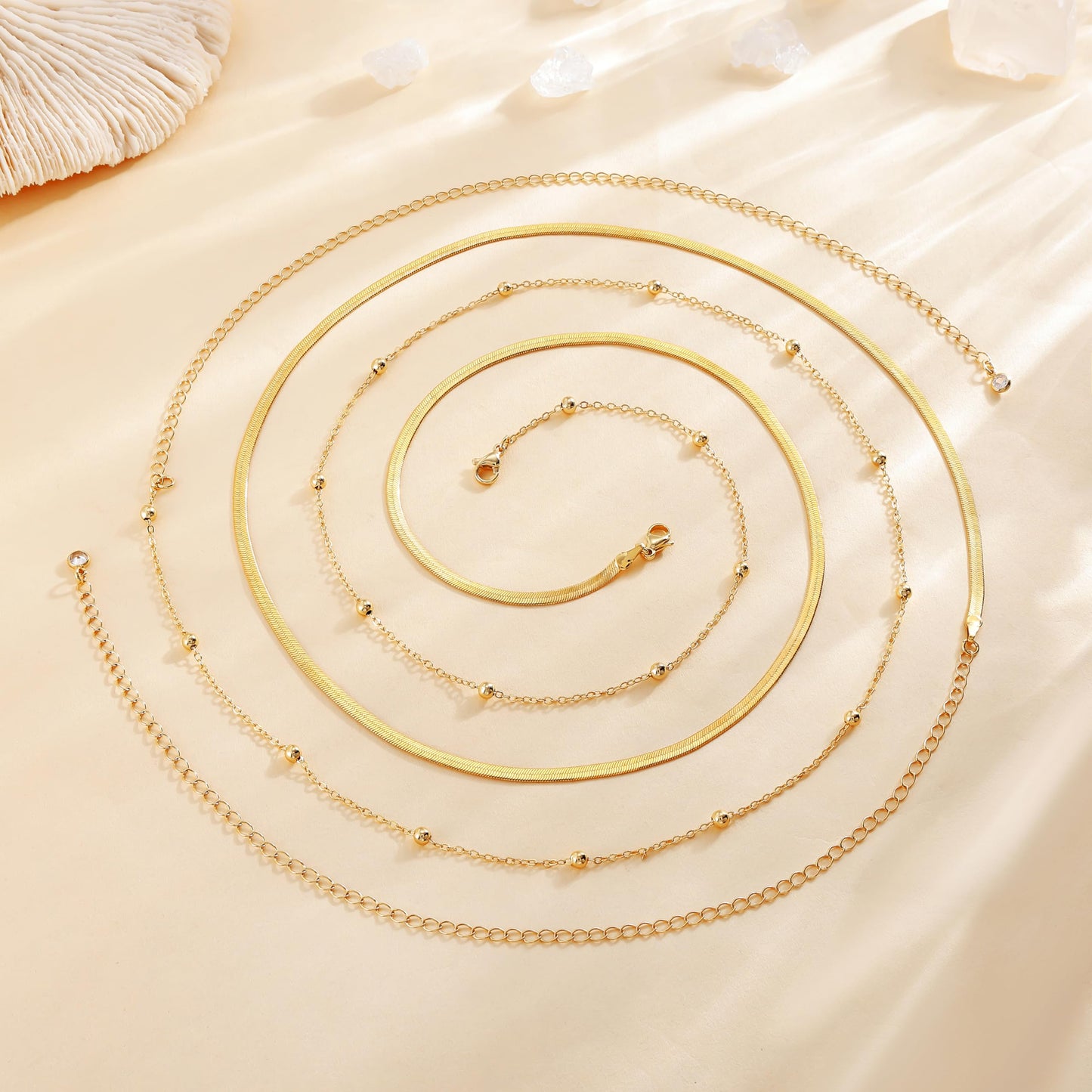 Risamil Waist Beads for Women, 14k Gold Plated Waist Chain Gold Chain Belts for Women Dainty Beach Gold Accessories for Womens Cute Body Chain Belly Snake Chain Body Beach Jewelry for Womens Gifts