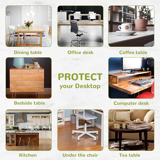 41 x 95 Inch Clear Table Cover Protector, Clear Table Protector for Dining Room Table, 1.5mm Plastic Table Cover, Waterproof Table Pad for Kitchen, Office