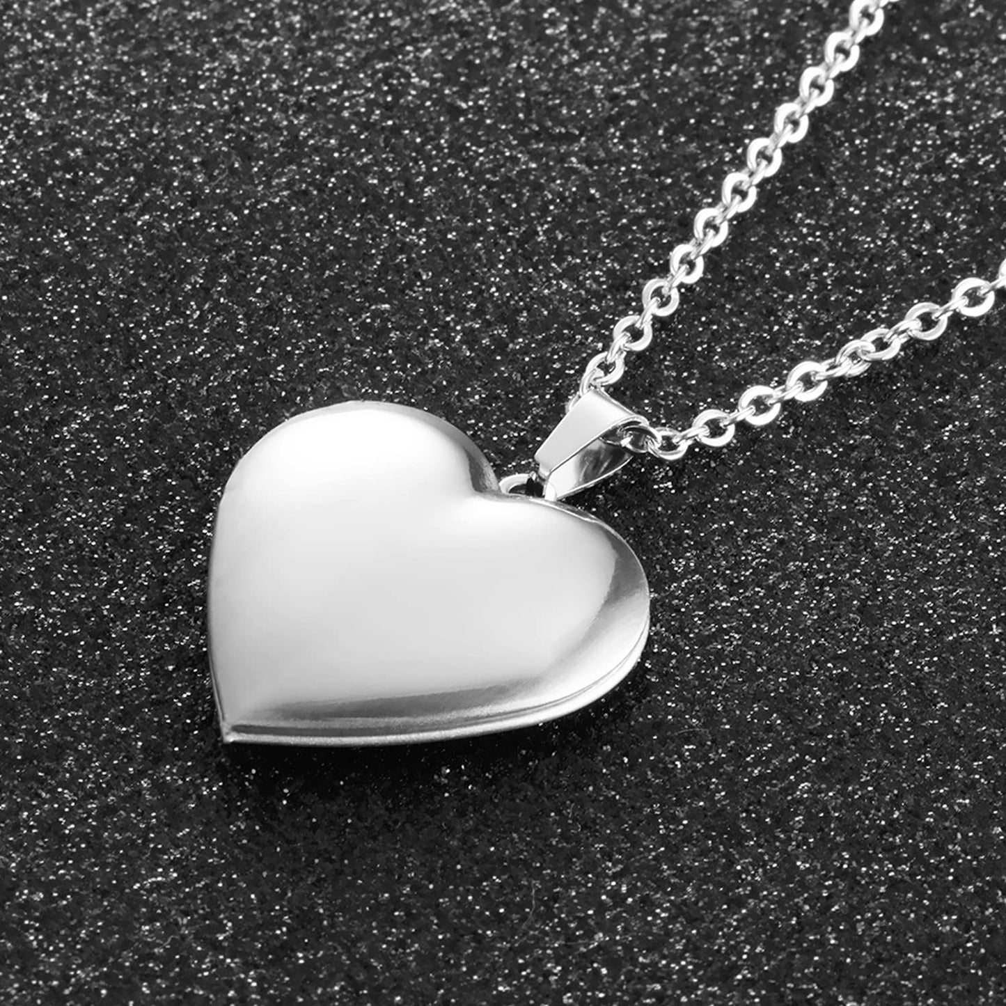 PHOCKSIN I Love You Nana Personalized Silver Heart Locket Necklace with Custom Text & Symbols Customized Photo Lockets Necklace that Hold Pictures for Women