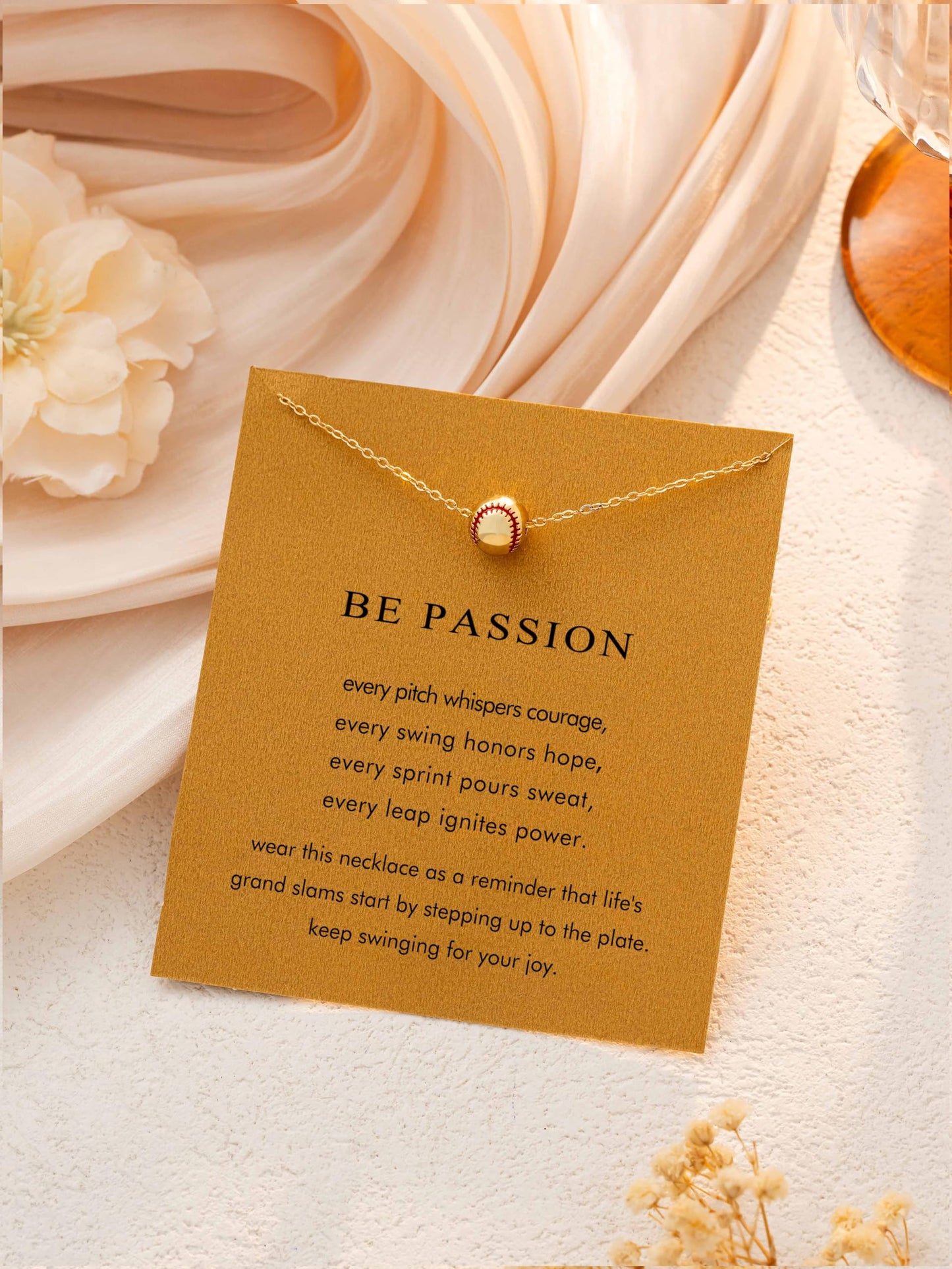 Baydurcan Gold Baseball Necklace for Women Softball Gifts for Sport lover Baseball Necklaces Softball Mom