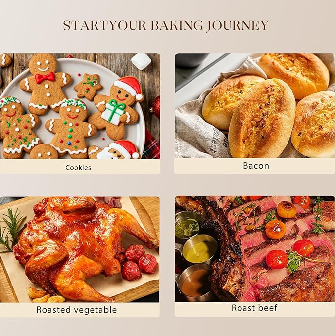 Baking Sheet Set of 3, Nonstick Heavy Duty Cookie Sheets for Oven - 13.6"×9.6"/15.5"×10.6"/17.5"×11.8" Warp-Resistant Carbon Steel Bakeware Trays, Champagne Gold, Dishwasher & Oven Safe