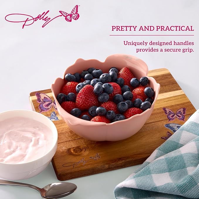 Dolly Parton Mini Colander – Flower-Shaped Berry Strainer with Butterfly Drainage Holes, Raised Base for Easy Rinsing, Dishwasher Safe