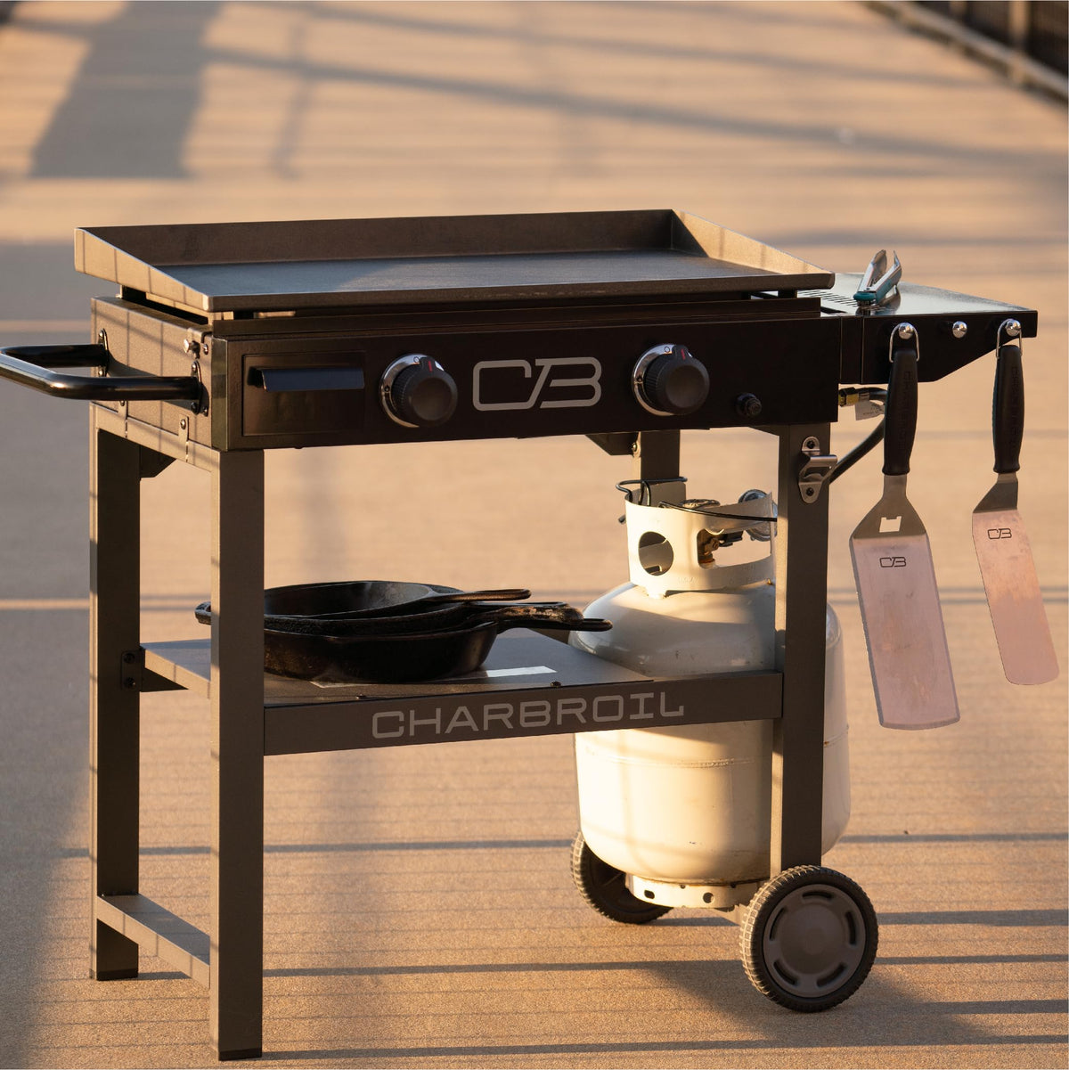 Charbroil 28" Performance Series Propane Gas Griddle with Cart 2 Burner Flat Top Grill, Black - 463459924