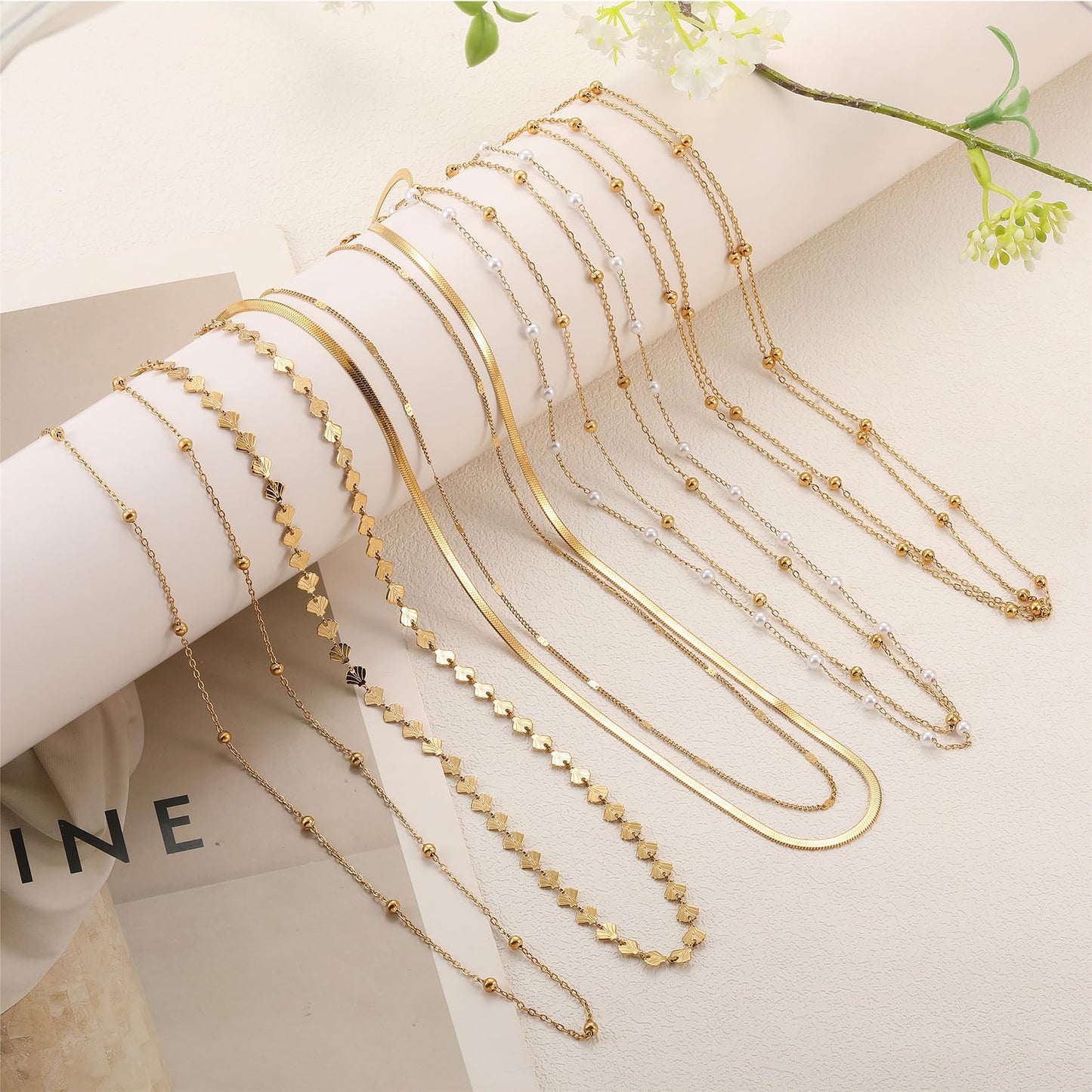 HSWYFCJY 1PCS/2PCS Gold Waist Chain for Women - Adjustable Shell Belly Chain Jewelry Accessories for Sexy Bikini, Waterproof Layered Summer Body Belt Chains for Beach, Party, 26.7"+9.8" Extender