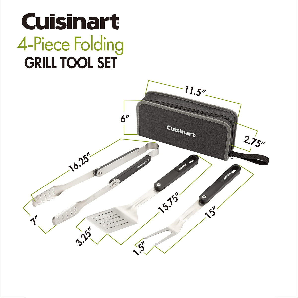 Cuisinart CGS-1000 4-Piece Folding Grill Tool Set