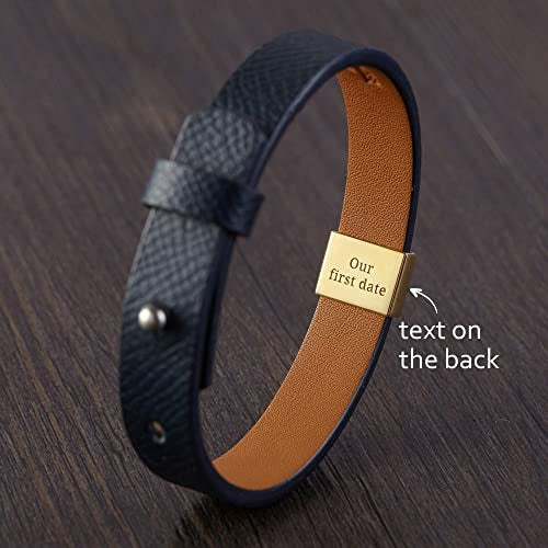 Custom Leather Bracelet Roman Numerals, Valentine Gifts for Boyfriend