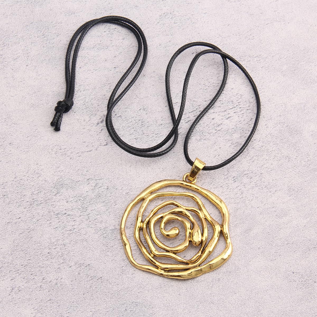 joymiao Boho Necklaces for Women Gold String Necklace With Pendant Layered Leather Rope Necklace Vintage Sweater NecklaceS for Women Wife Gifts