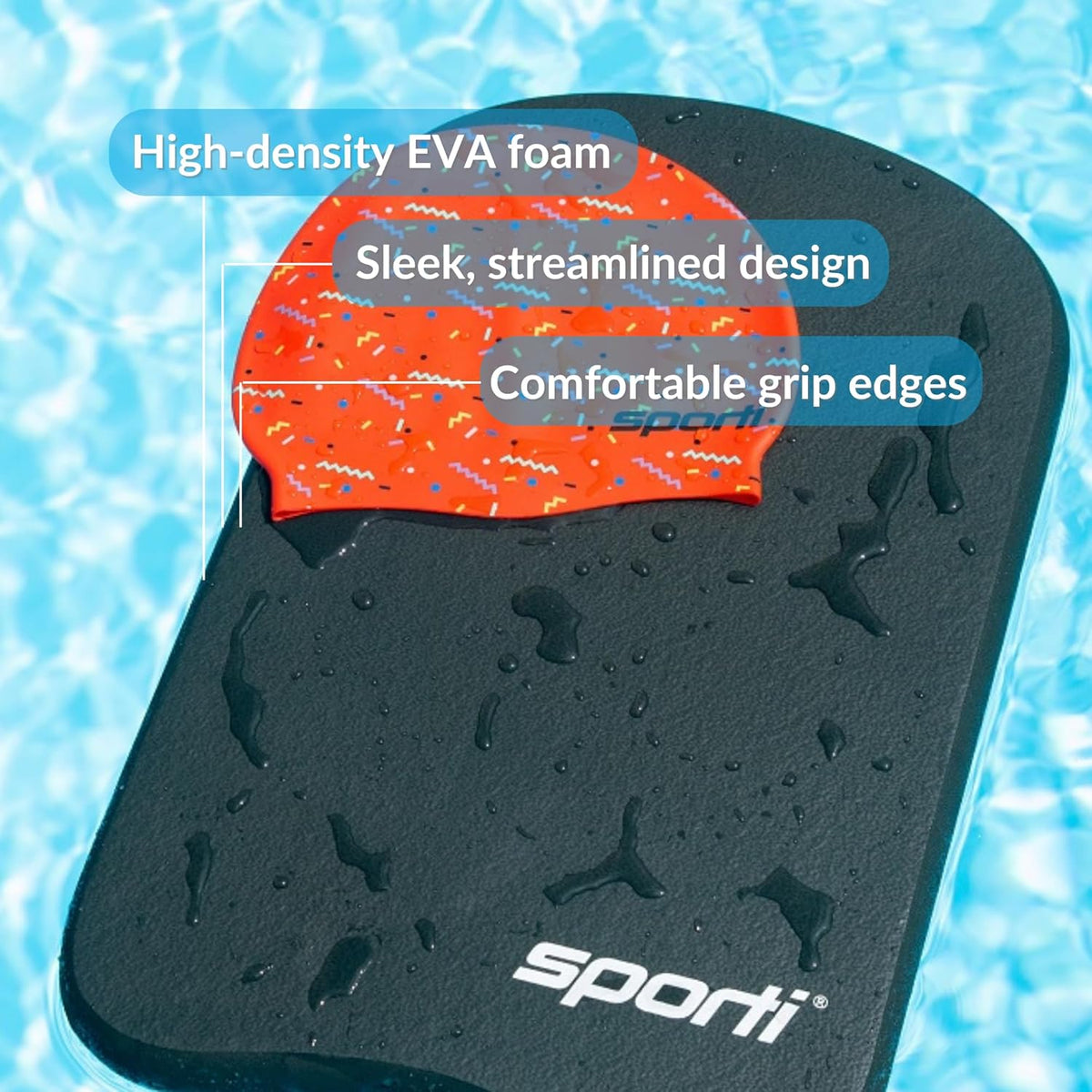 Sporti Adult Kickboard for Swim Training - Swimming Kickboard for Men Women, Water Board for Adult, Swimming Training Aid
