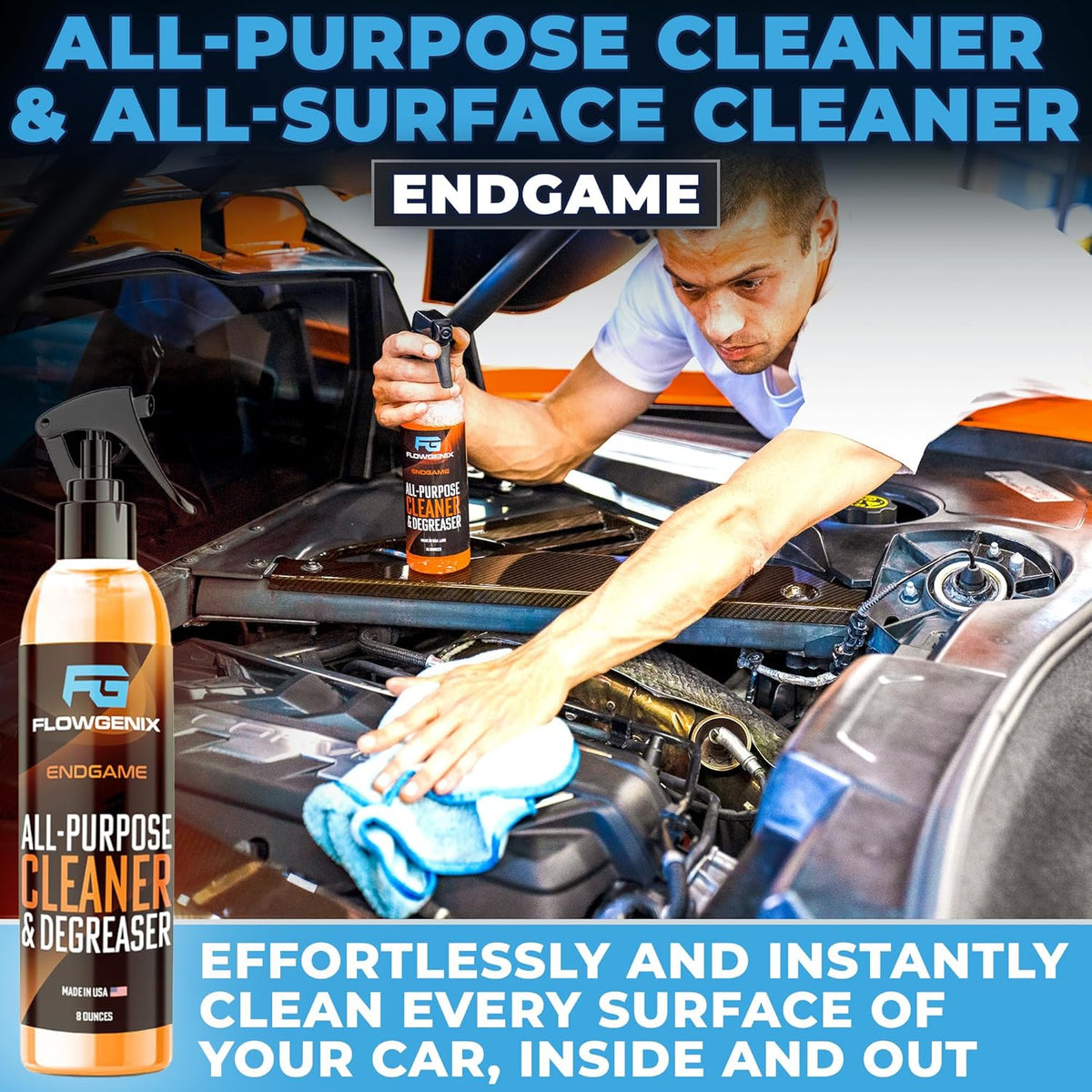 Grand Slam 4-Pack Includes Waterless Car Wash Spray + Instant Car Scratch Remover Repair + Streak Free Window and Glass Cleaner + All Purpose Cleaner for Auto Detailing, 2 Microfiber Towels