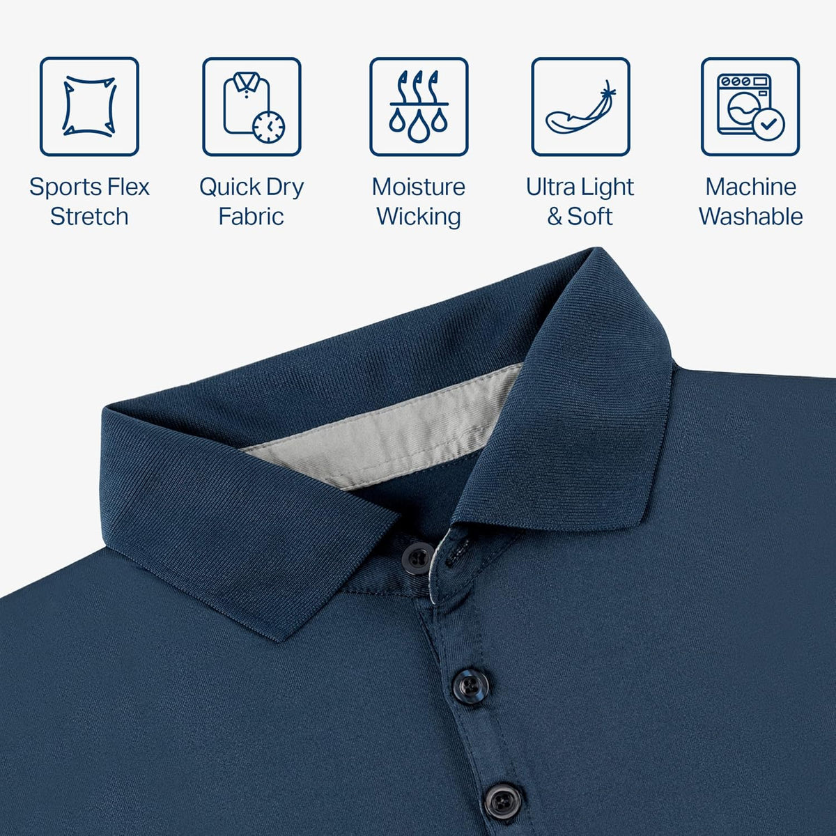 Mio Marino Golf Polo Shirts for Men - Dry Fit - Ultra-Thin Breathable Fabric