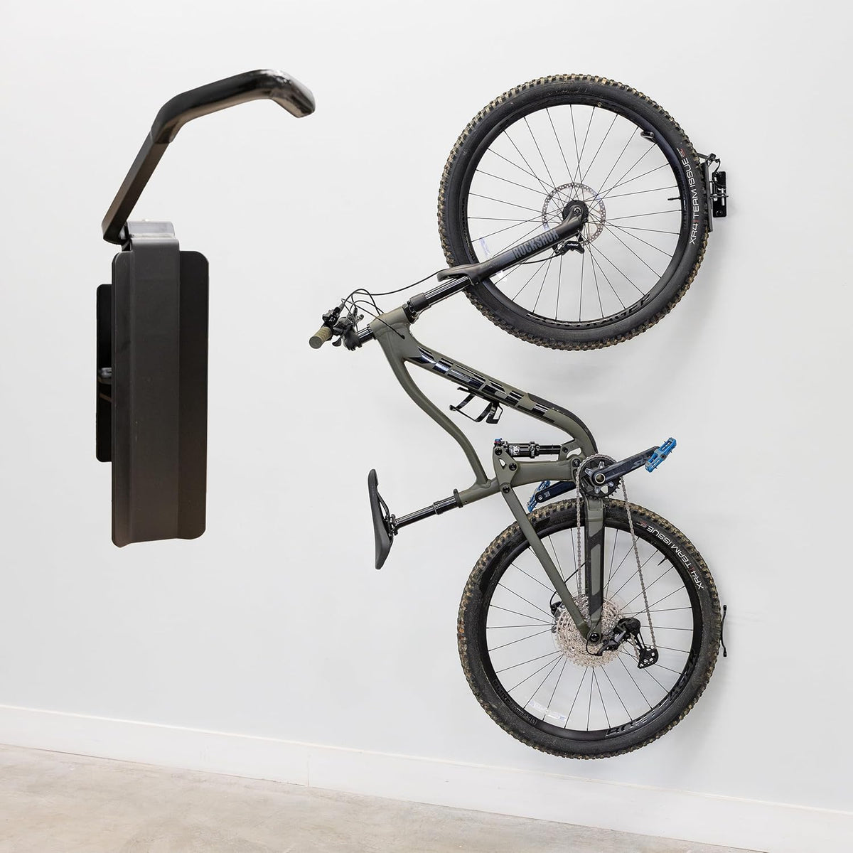 StoreYourBoard Bike Swivel Rack – Wall Mounted Garage Bike Storage, Vertical Hanger with 120° Swing Design & Stopper, Space-Saving Indoor Wall Mount – Fits Kids Bikes, BMX & More