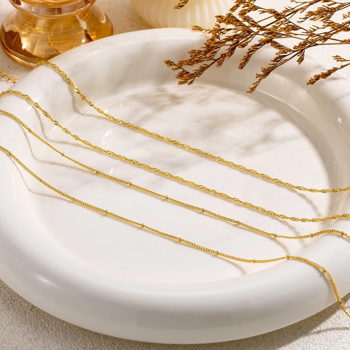 CHESKY Waist Beads for Women, Dainty 14k Gold Plated Waist Chain Gold Chain Belt for Womens Simple Body Chain Jewelry for Womens Belly Chain Belt Accessories Gold Jewelry for Women Gifts