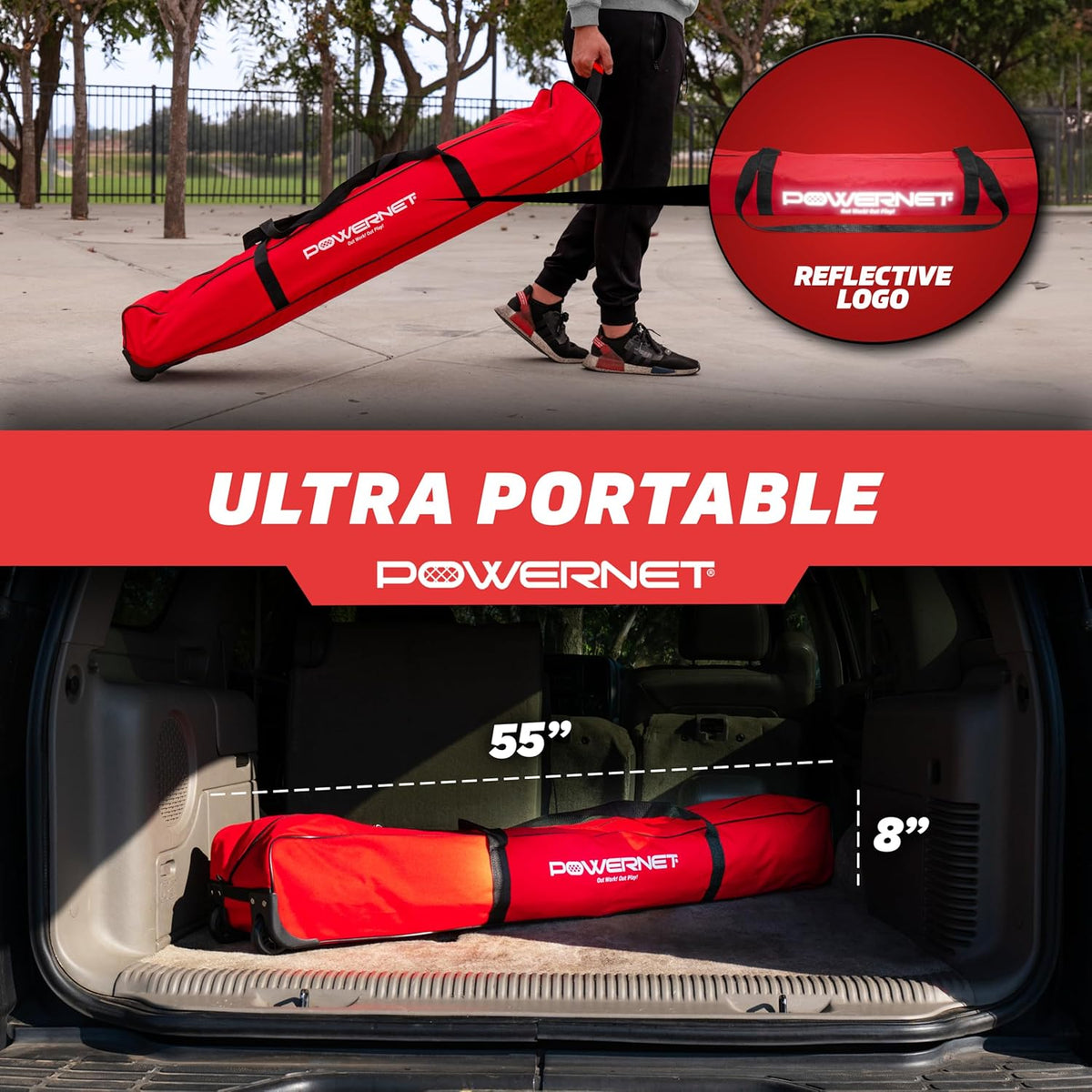 PowerNet Four Square Volleyball Net, Fun New Game, Play at The Park or Beach, 2 Versions