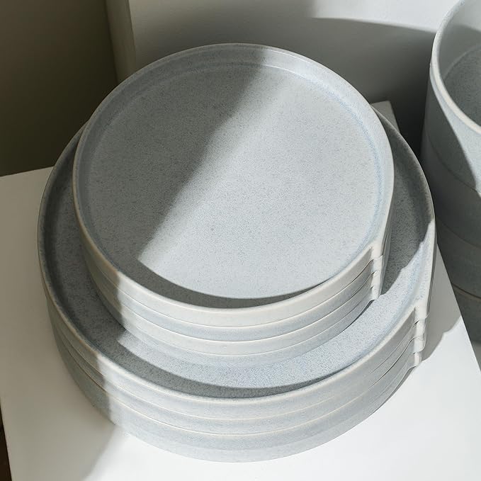 Stone Lain Bao 4-Piece Dinner Plate Set Stoneware, Blue-Grey