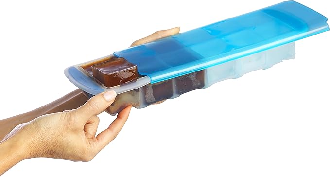 GoodCook Touch Prep and Freeze Ice Tray, 2-oz. Cubes, Stackable with Slide-off Cover