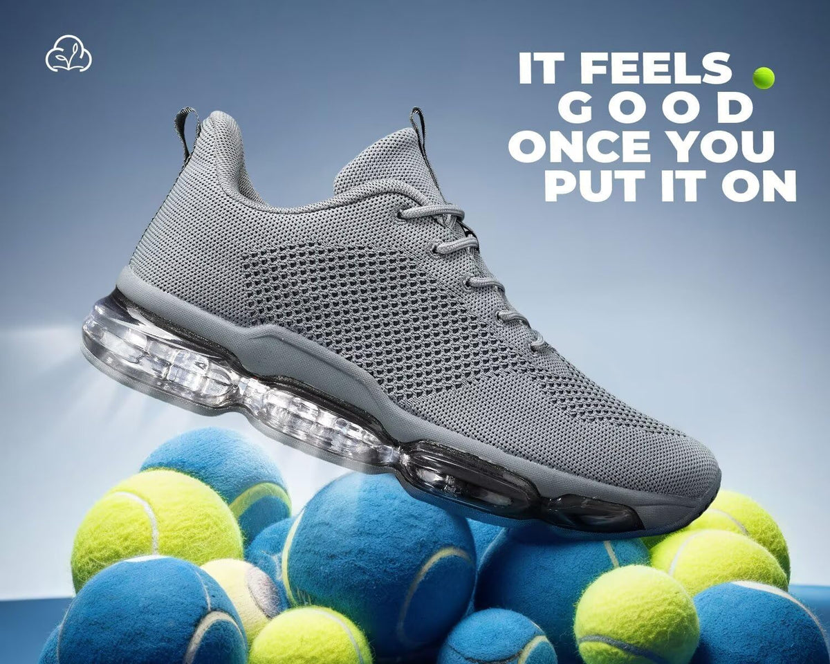 Men's Air Cushion Running Shoes Breathable Tennis Fashion Sneakers Non Slip Workout Casual Sport Shoes Gym Training Comfortable Walking Shoes
