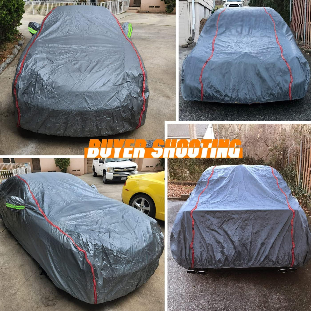 Breathable New Material, Waterproof Car Cover, Locks and Zipper Doors, Sunscreen Waterproof UV Prevention Snowproof Wind and Windproof,Suitable for Indoor Outdoor,for SUV (181" to 190") C11