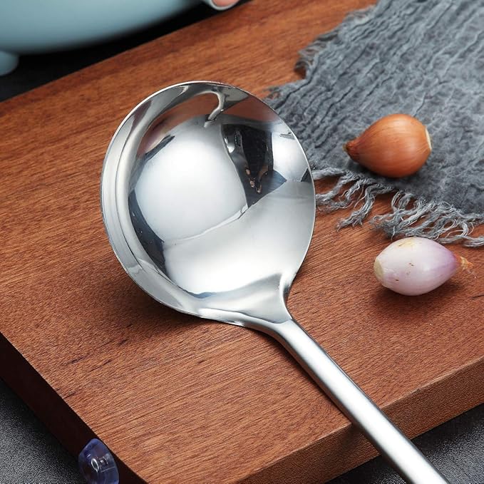 Stainless Steel Ladle, Berglander Soup Ladle, Cooking Ladle, Kitchen Ladle, Metal Soup Spoon For Cooking Non-Stick And Heat Resistant, Dishwasher Safe, Easy to Clean
