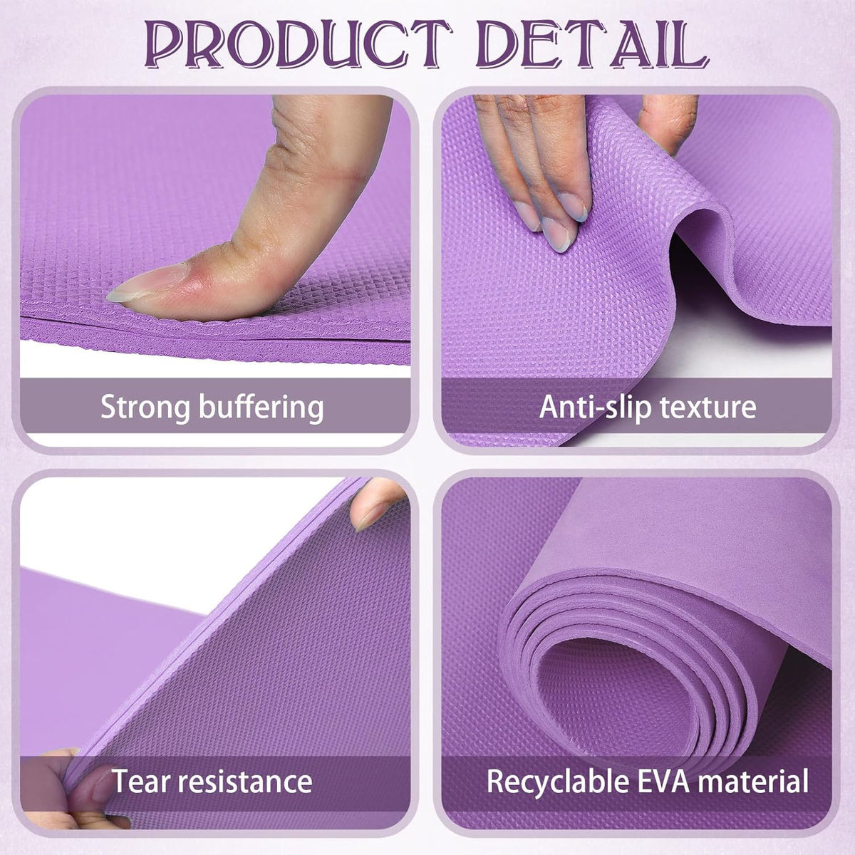 10 Pack Yoga Mats Bulk, 68'' x 24'' x 4mm Thick Yoga Mats for Kids and Adult Gym Mats Bundle Latex Free Exercise Mats with Non Slip Texture for Outdoor Yoga, Pilates or Workout
