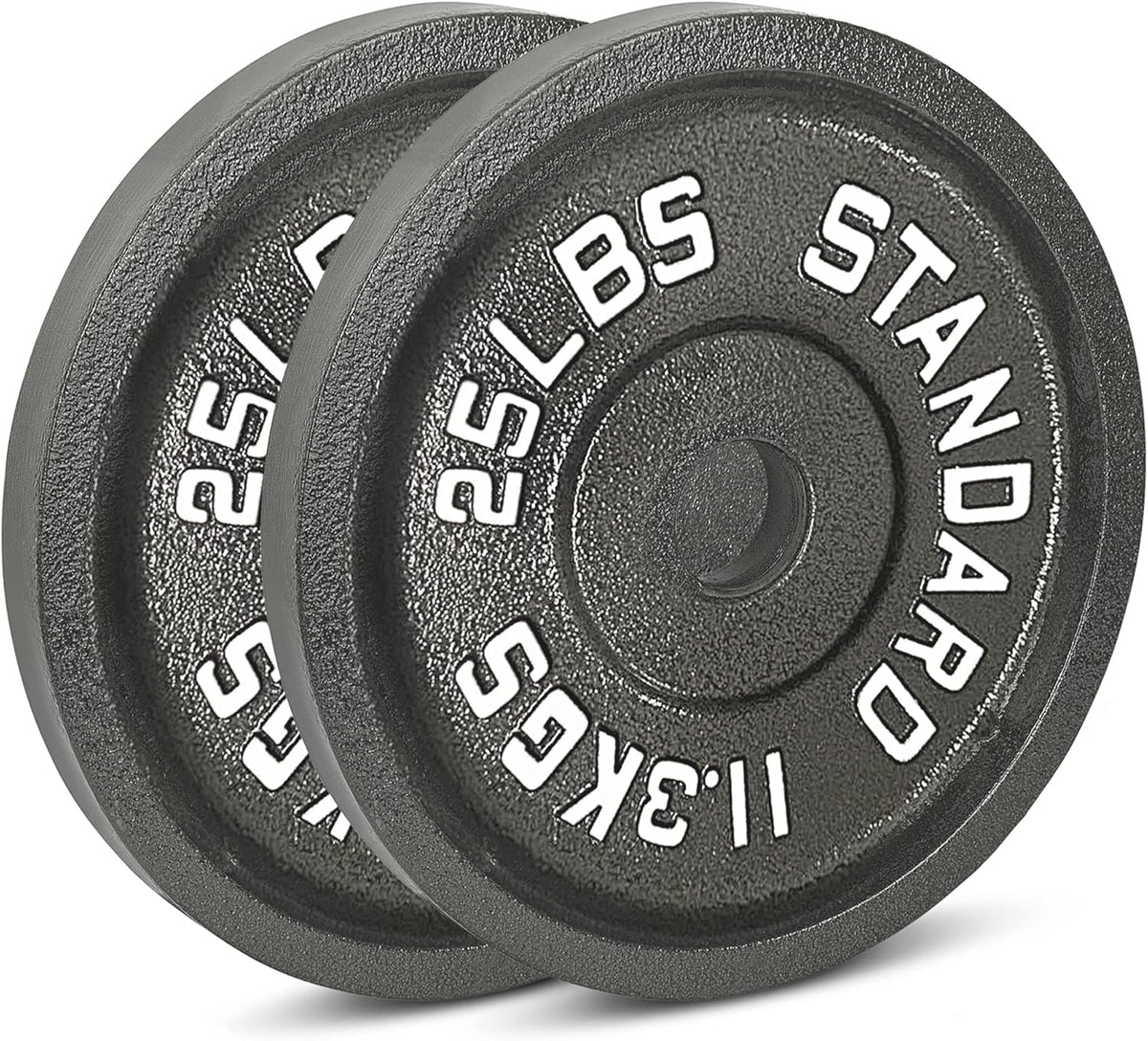 Cast Iron Olympic Weight Plates – Free Weights with 2-inch Hole & Anti-Rust Hammertone Finish - Ideal for Strength Training, Crossfit Equipment & Home Gym Set – Sold in Pairs - 2.5LB–45LB