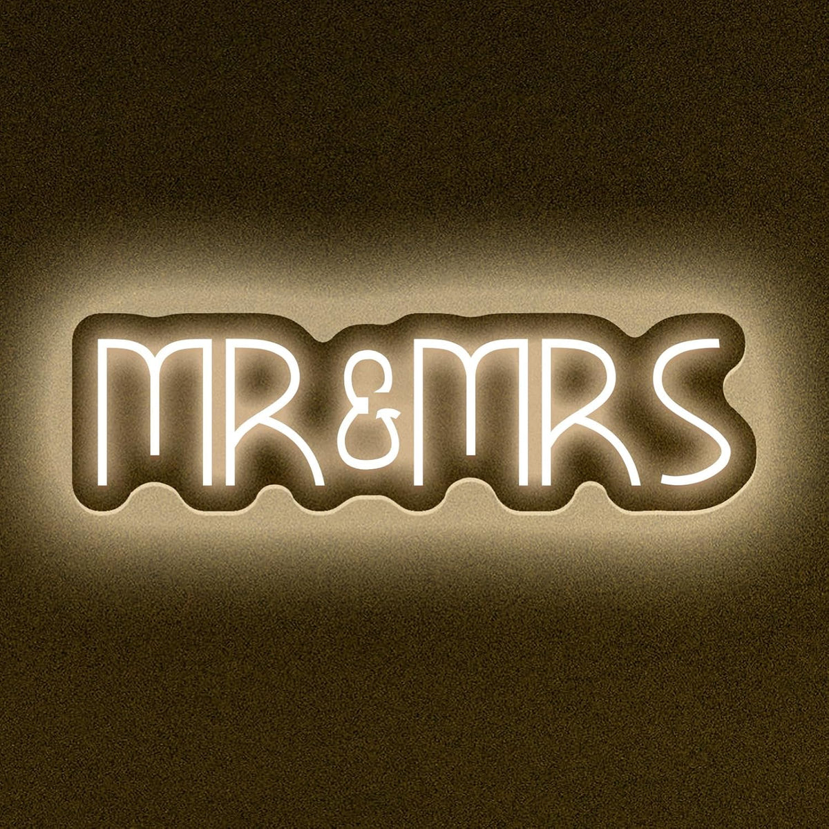 Mr&Mrs Neon Sign for Wedding Neon Light LED Backdrop Wall Decor USB Power Switch with Dimmable Mr and Mrs Sign Wedding Reception Decoration Gift for Anniversary Engagement Banquet (Warm White)