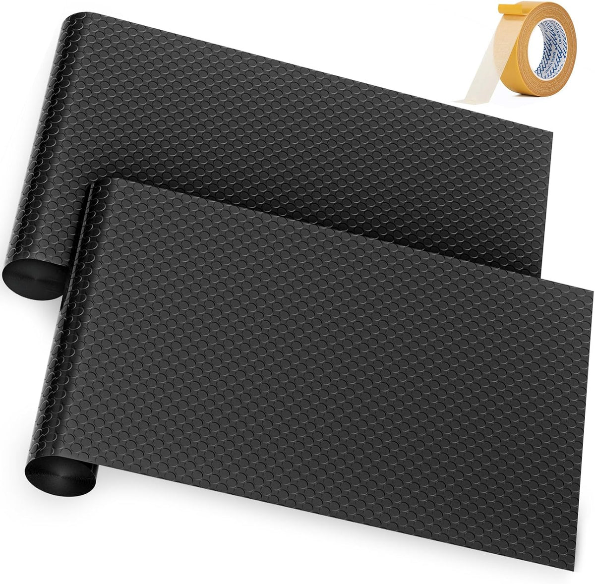 Premium Garage Floor Mat, Commercial Grade Heavy Duty Parking Mat for Garage Floor, Golf Cart Parking, Water/Stain Resistant Floor Runner (Black Coin, 2 Rolls x 4 x 6.5 Feet)