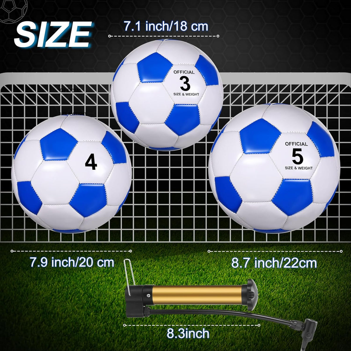Libima 12 Pcs Soccer Balls with Pump Official Size 3/4/5 Soccer Ball Bulk for Child Adult School Sport Training Practice Christmas Operation