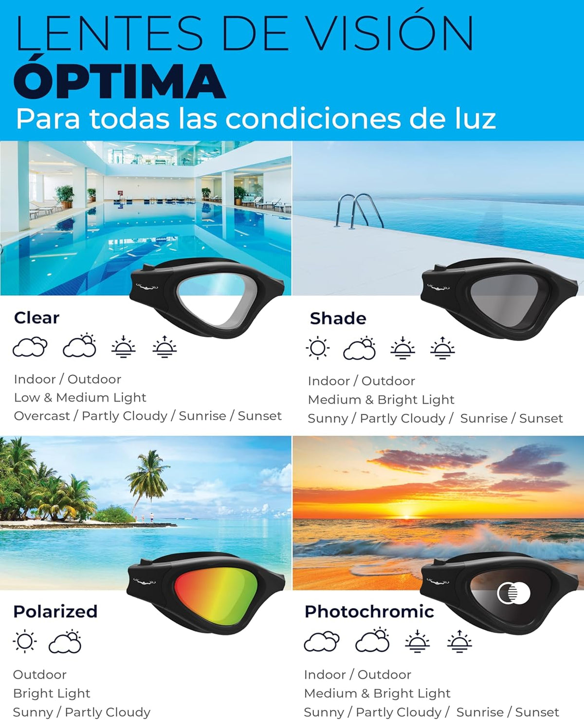 AqtivAqua Swimming Goggles, DX Wide View Swim Goggles for Adult Men Women, Anti Fog No Leaking