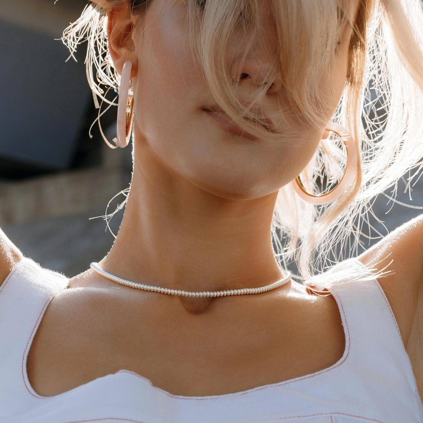 Pearls Necklace, Freshwater Tiny Small Bread Pearls Necklace for Women's Pearl Strand Necklace Chain 18K Gold Plated Hypoallergenic White Necklace as Prom Bridesmaid Birthday Gifts(Bread, 18KGP Lock)