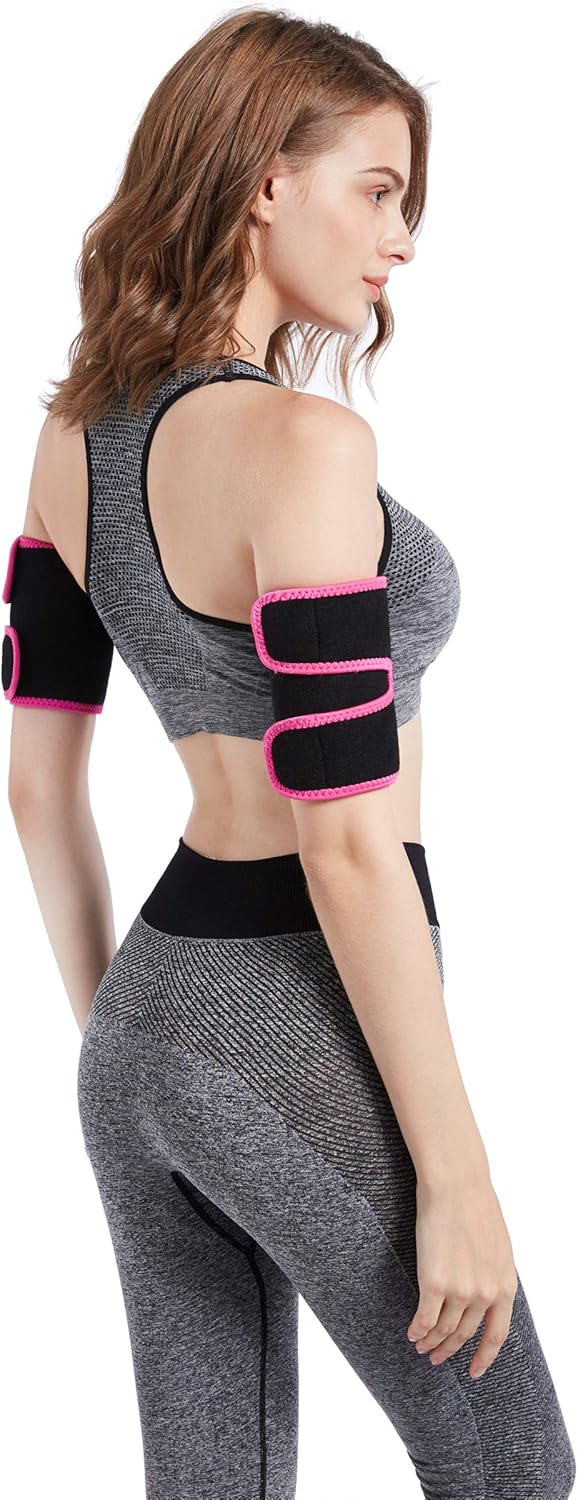 Bakerdani Hot Sweat Neoprene Compression Arm Sauna Sleeves Slimmer Bands Wraps Arm Trimmers for Men & Women (a Pair)