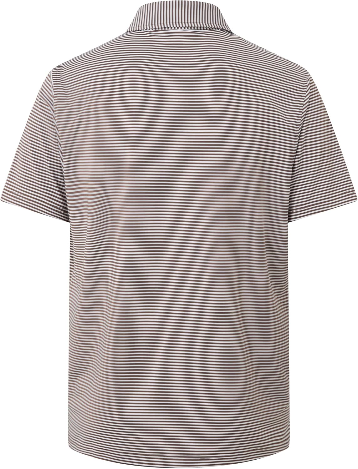 Golf Shirts for Men - Moisture Wicking Short Sleeve Performance Sport Casual Striped Collared Mens Polo Shirt