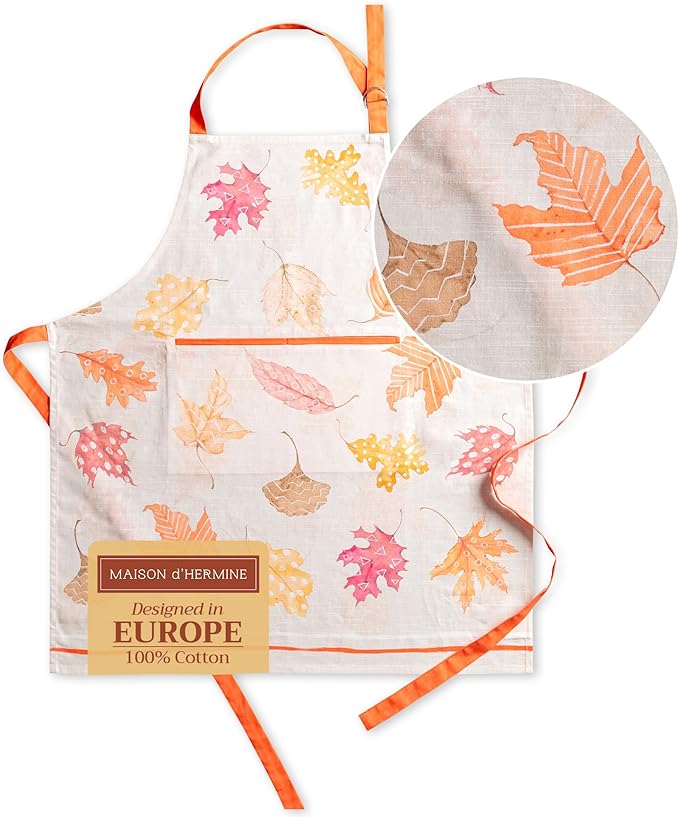 Maison d' Hermine 100% Cotton Apron for women with Pocket Kitchen Chef Apron for Men Cooking Mothers Day Gifts