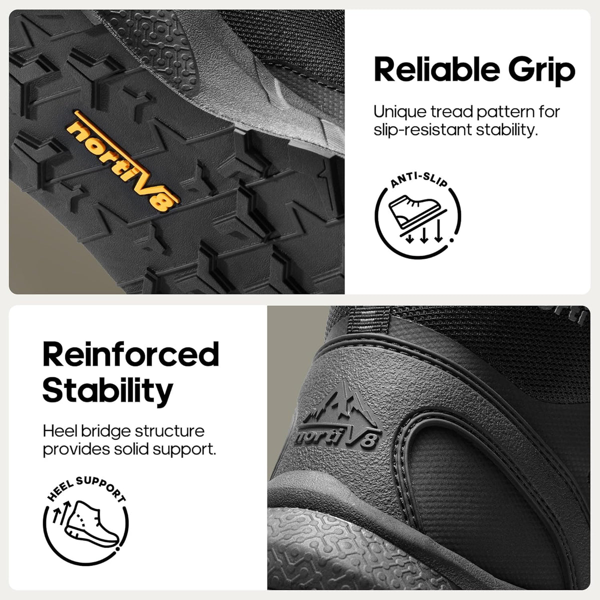NORTIV 8 Men's Military Tactical Boot Lightweight Comfortable Boots for Work All Day Side Zipper Motorcycle Combat Hiking Boots Metrostrike(8-9 Inches)