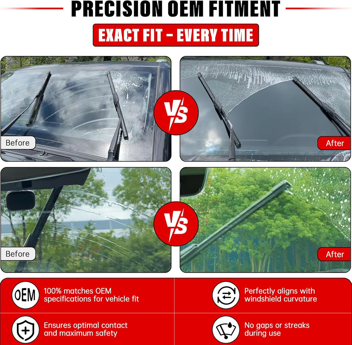 Windshield Wiper Blades Replacement for 2014-2020 Mitsubishi Outlander Original Factory Quality Front Rear Wipers Blade Set for My Car - 26" 18" 12" (Pack of 3)
