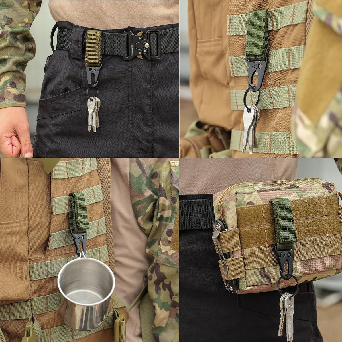 KingMoore Men's Tactical Belt Heavy Duty Webbing Belt Adjustable Military Style Nylon Belts with Metal Buckle