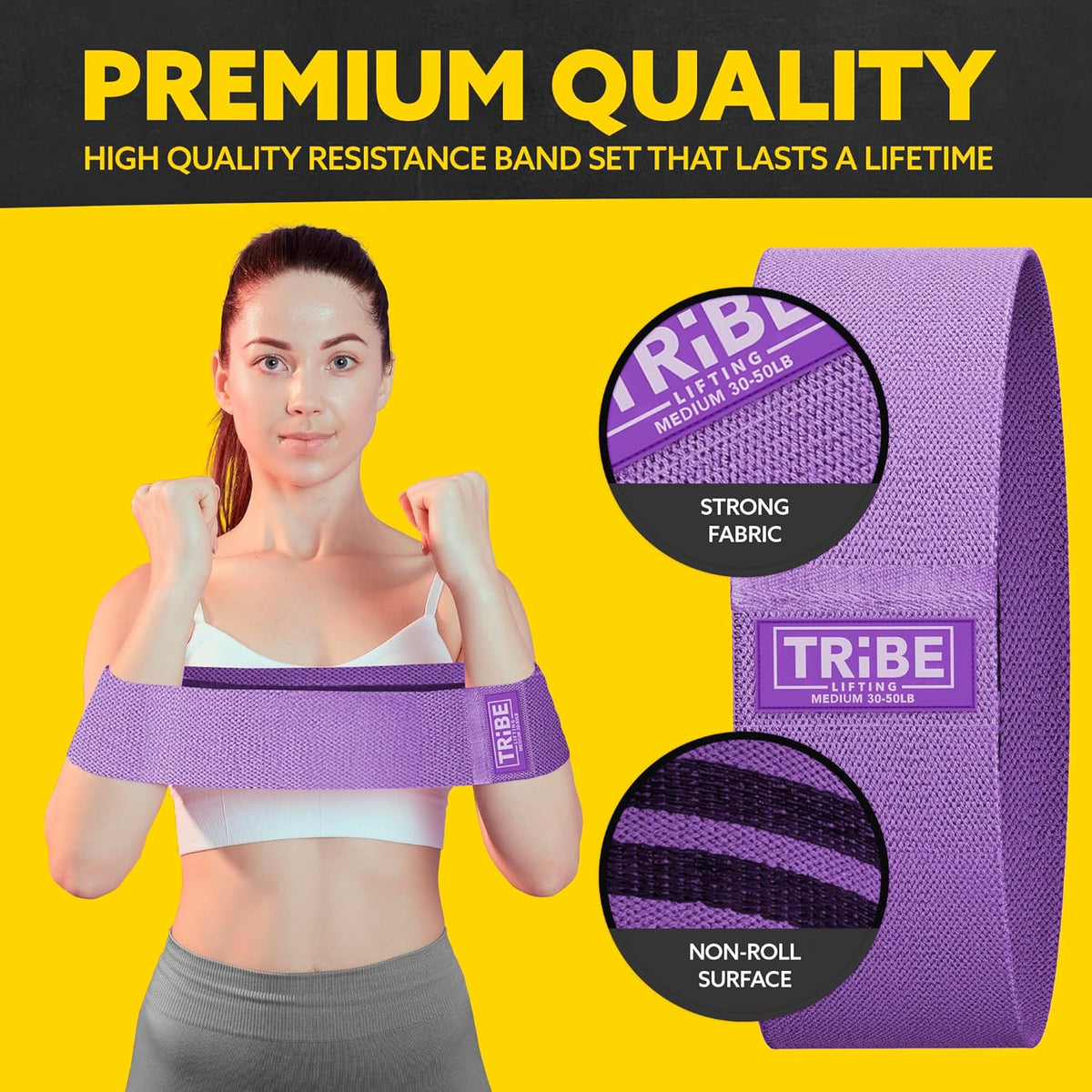 Fabric Resistance Bands for Legs - Workout Bands Resistance Bands for Men and Women - Booty Bands for Working Out - Exercise Bands Resistance Bands Set - Elastic Bands for Exercise