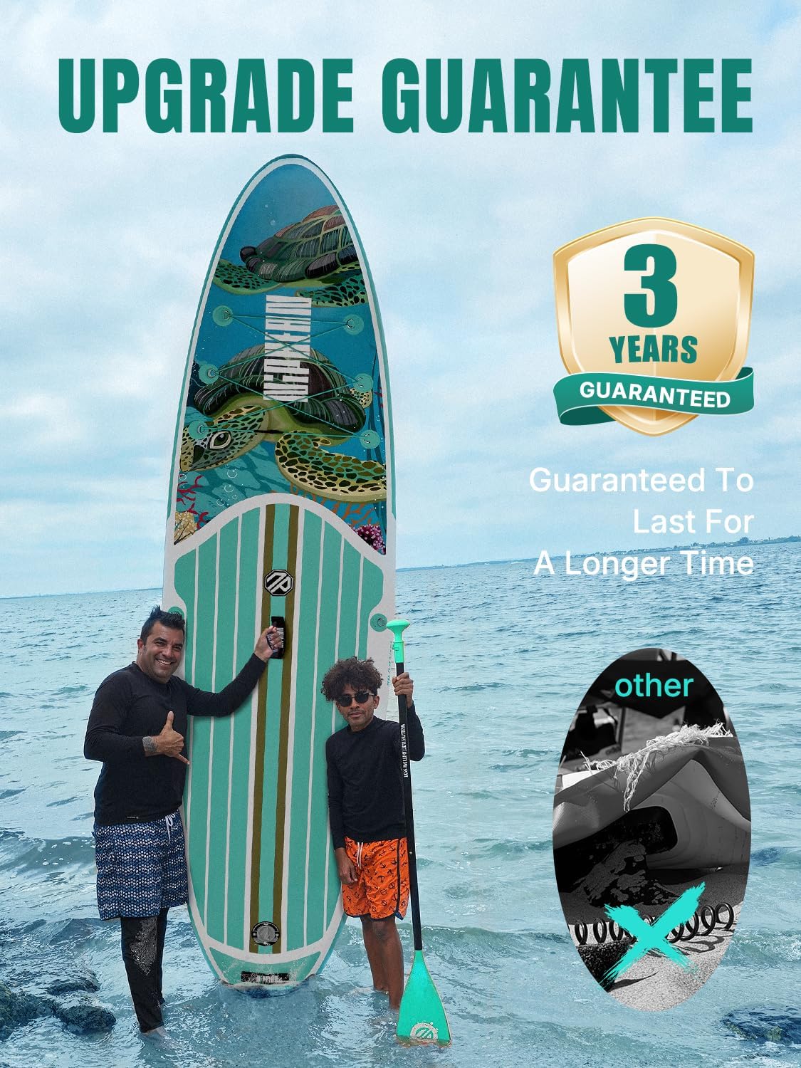 Niphean Inflatable Stand Up Paddle Board with SUP Accessories, Anti-Slip EVA Deck, 10’6’’ Inflatable Paddle Boards for Adults & Youth of All Skill Levels