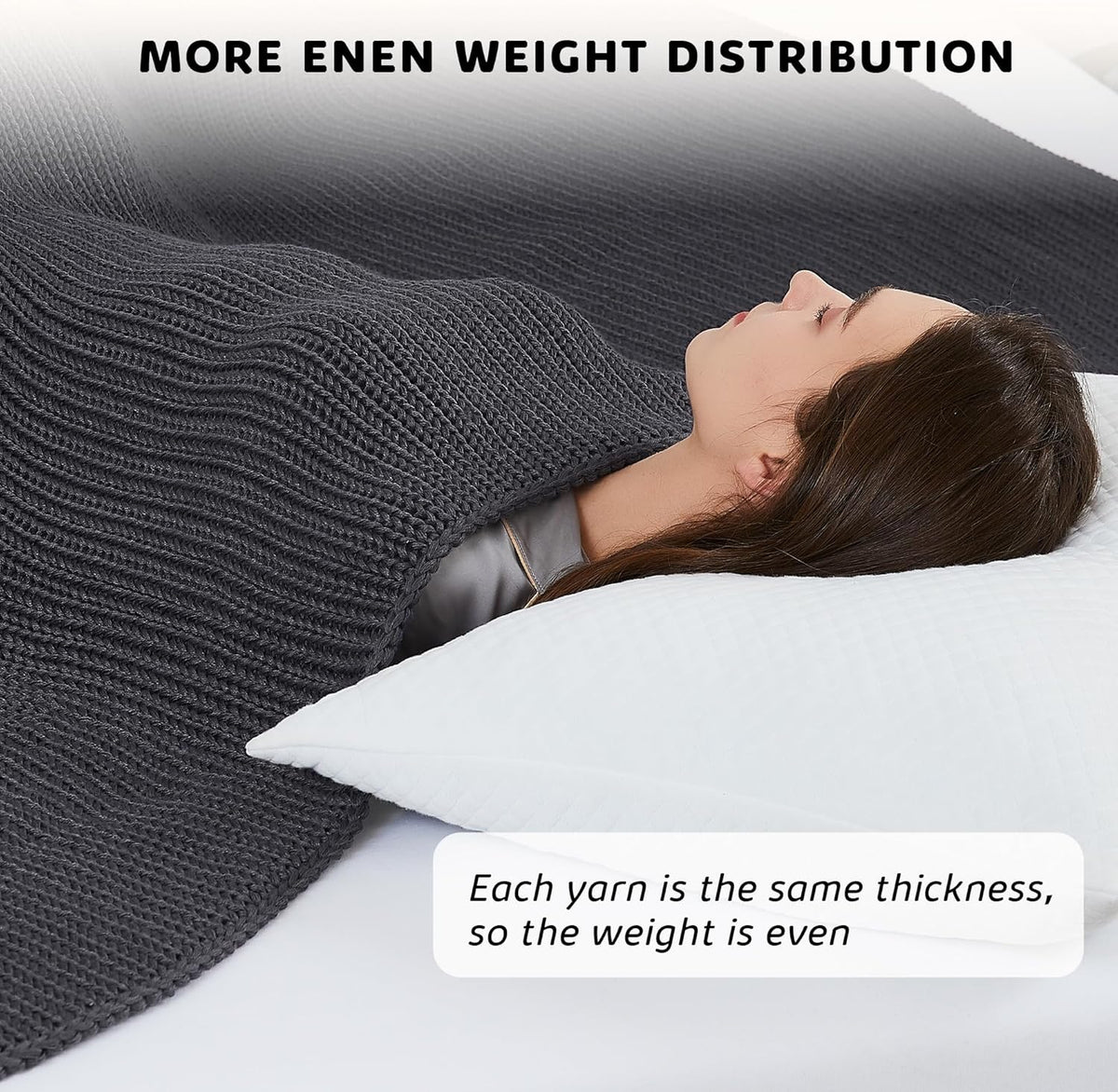 L'AGRATY Knitted Weighted Blanket - 50"x60" 10lbs Cooling Chunky Knit Heavy Blanket for Adults Braided Crochet Throw Thick Cable Yarn Knit Decorative No Beads Evenly Weighted Machine Washable