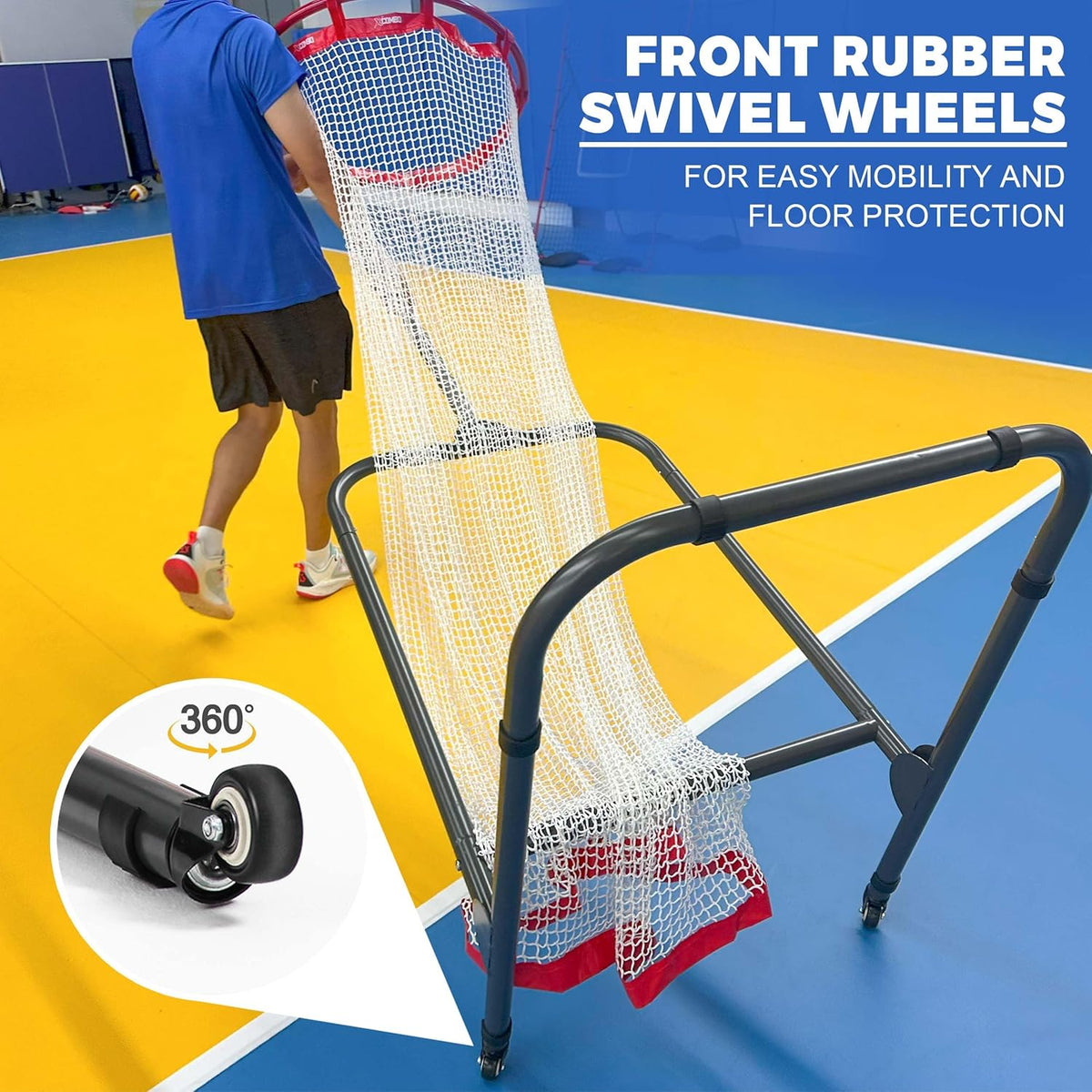 Volleyball Setter Trainer Net Setting Training Equipment Target Practice Indoor or Outdoor, Adjustable Height (4.6 ft-9.8 ft) and Angle for Serving Spiking Drills System