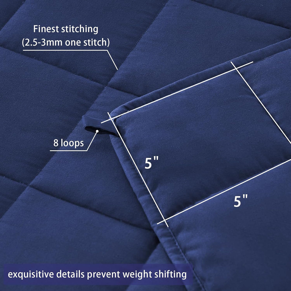 yescool Weighted Blanket for Adults (12 lbs, 48" x 72", Blue) Cooling Heavy Blanket for Sleeping Perfect for 110-130 lbs, Twin Size Breathable Blanket with Premium Glass Bead, Machine Washable