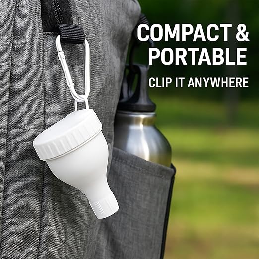 2 Pack Protein Powder Container to Go - Mini Funnel with Keychain and Keyring, Water Bottle Funnel for Shakers（White）