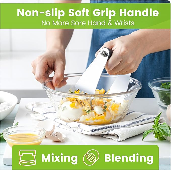 Spring Chef Dough Blender & Pastry Cutter Tool, Stainless Steel Pastry Blender & Bench Scraper for Pizza, Nut, Pie - Multipurpose Dough Cutter & Scraper Tool for Baking with Soft Grip Handles - Black