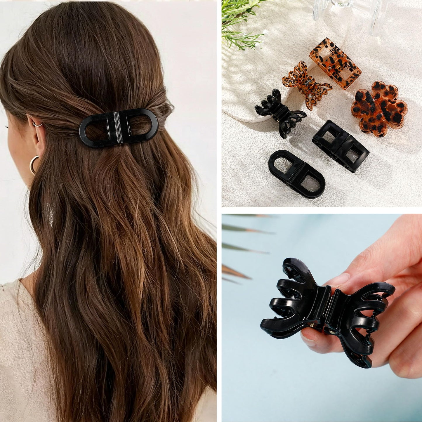 4Pcs Magnetic Hair Clips for Women, Strong Hold No-Slip Styling Clips, Seamless 2-in-1 Design for Thick or Thin Hair, Lightweight Flat Claw Clips No Crease for Salon or Daily Use