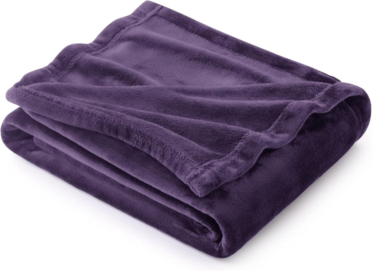 Bedsure Fleece Blanket Twin Size Purple - 300GSM Lightweight Plush Fuzzy Cozy Soft Warm Blanket for Bed, Sofa, Couch, Travel, Camping, 60x80 inches