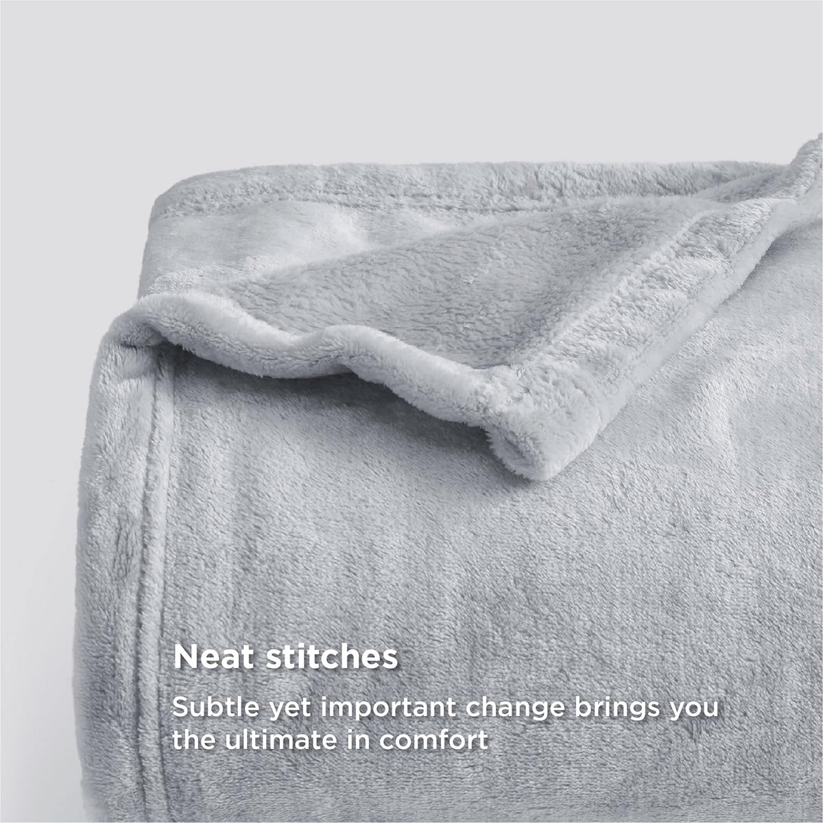 Bedsure Fleece Blankets Queen Size Light Grey - Bed Blanket Soft Lightweight Plush Fuzzy Cozy Luxury Microfiber, 90x90 inches