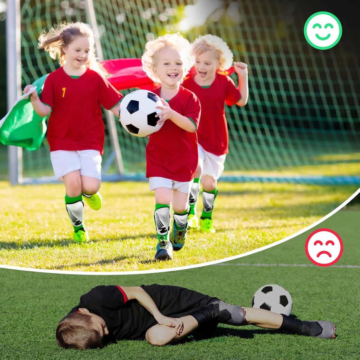 Shin Guards Soccer Youth Kids - Shin Guard for Boys Girls Teenagers Toddler 2-18 Years Old - Football Shin Pads Protection Equipment with Adjustable Straps