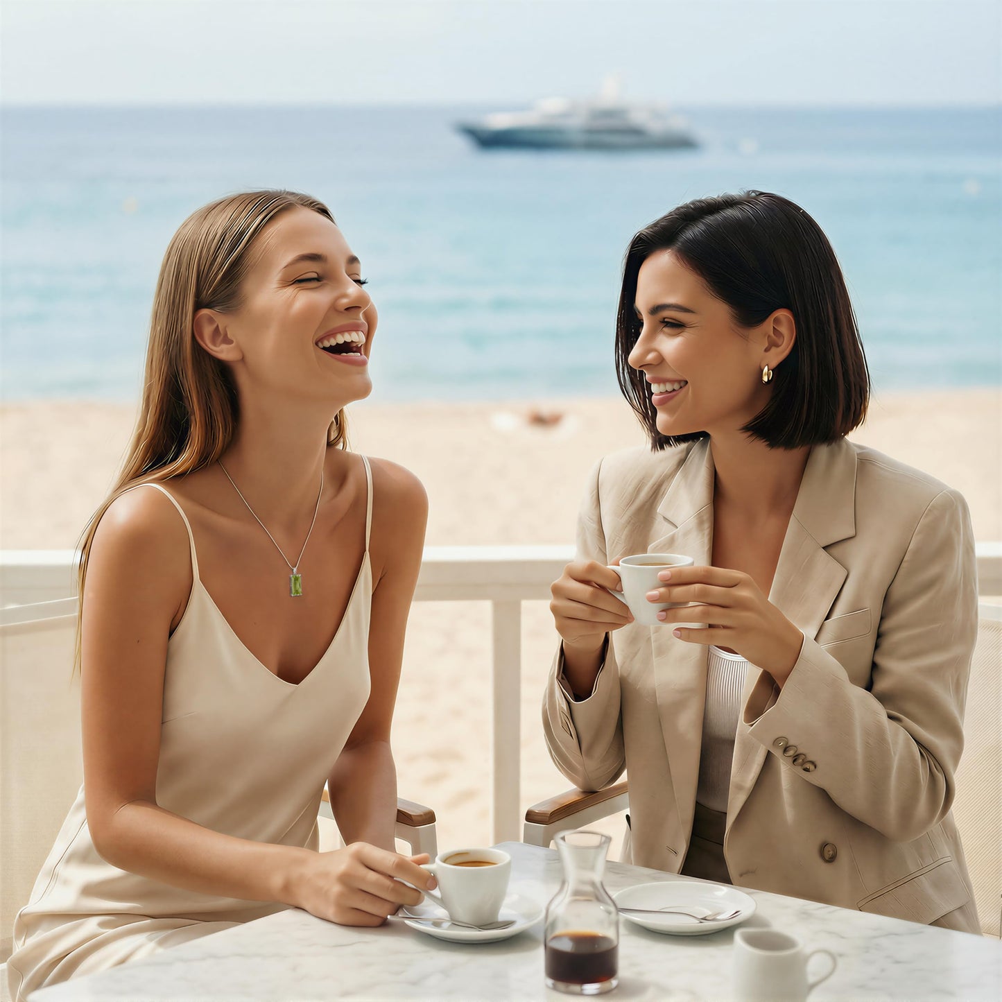 Kuschelkatze 8mm x 16mm Square August Birthstone Peridot Pendant Necklace – Fashion charming Sterling Silver Gift for women