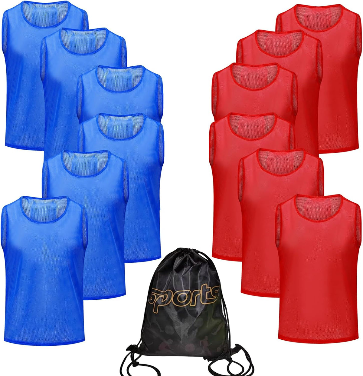 12/24/48PCS Pinnies Youth Team Pennies for Sports Kids and Scrimmage Vests for Soccer Basketball Jersey Practice